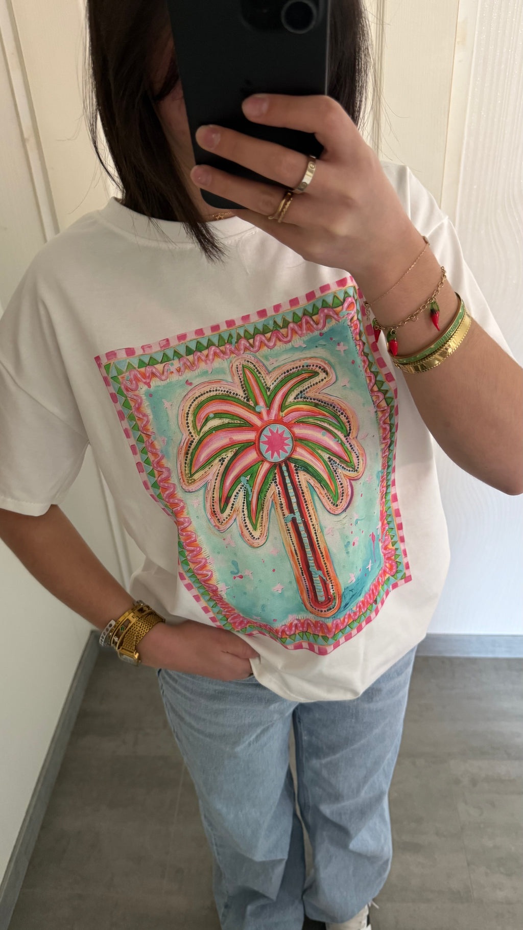 tee-shirt palmier coloré
