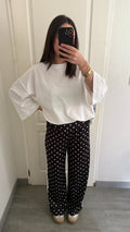 Pantalon fluide à pois
