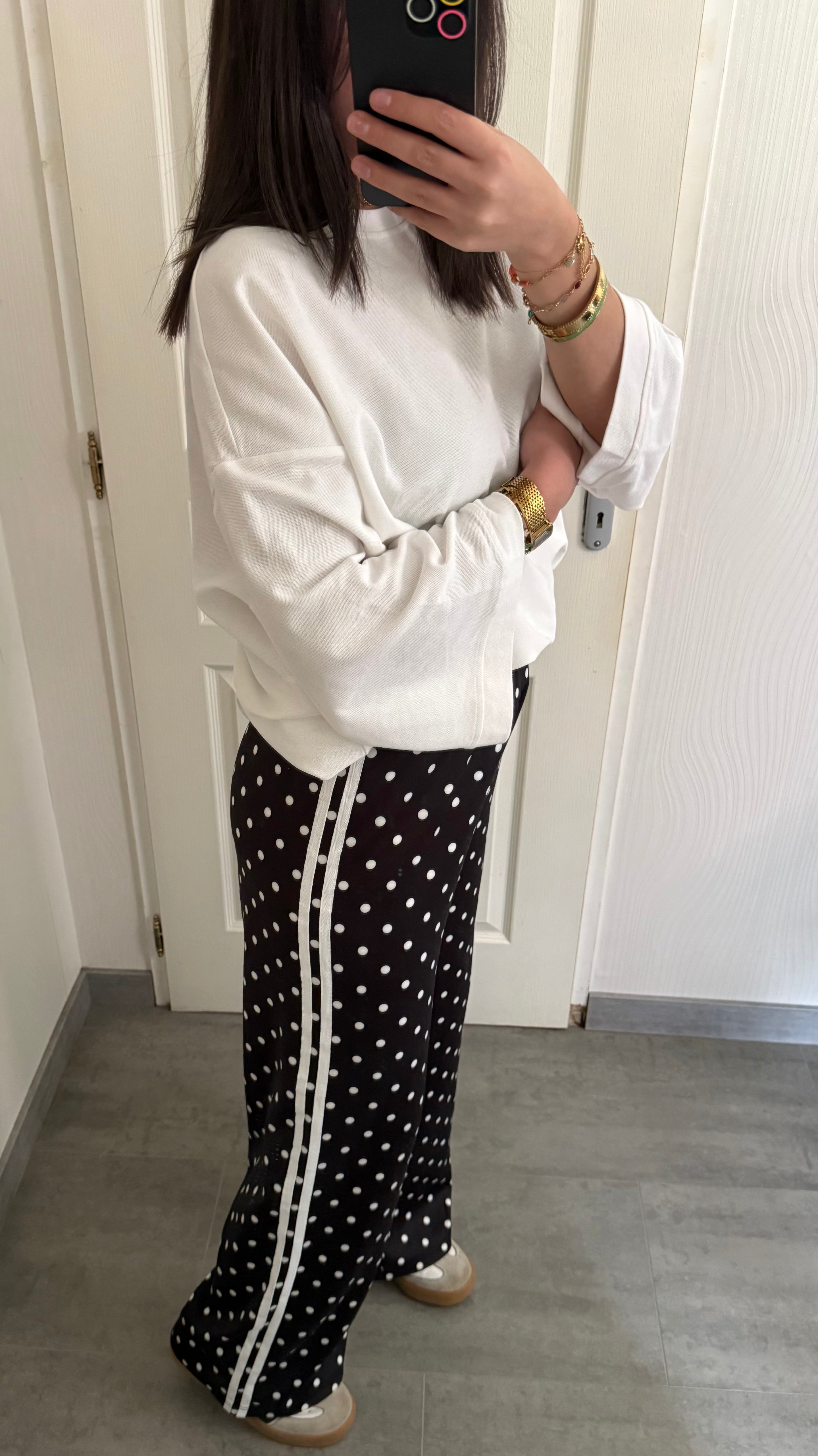 Pantalon fluide à pois