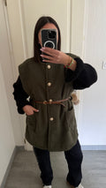 veste sans manche ceinturée