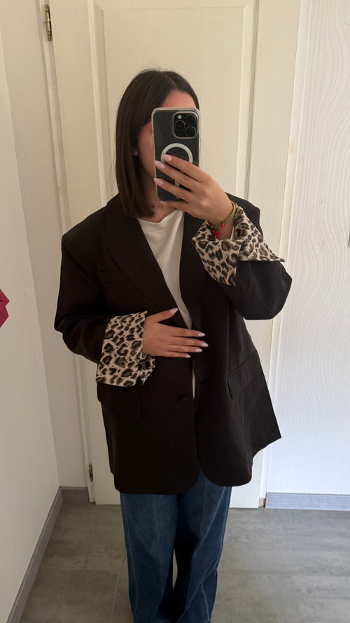 blazer détails léopard