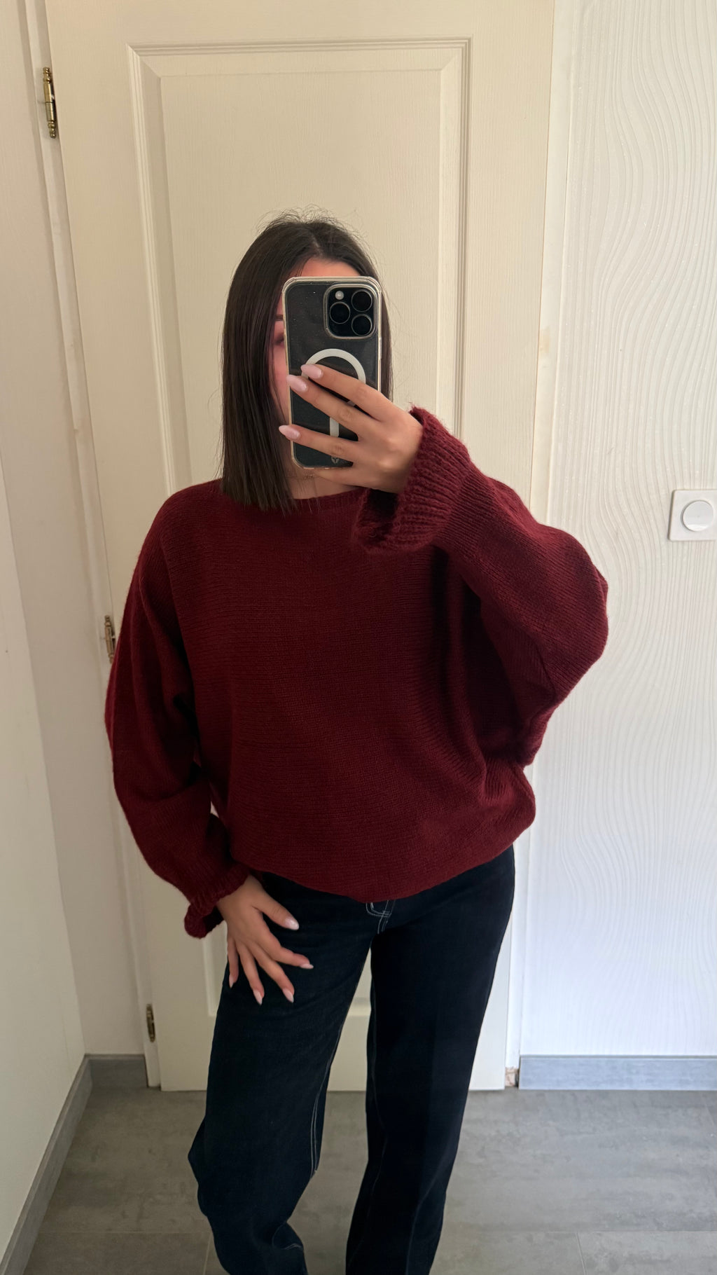 pull à manches plissée