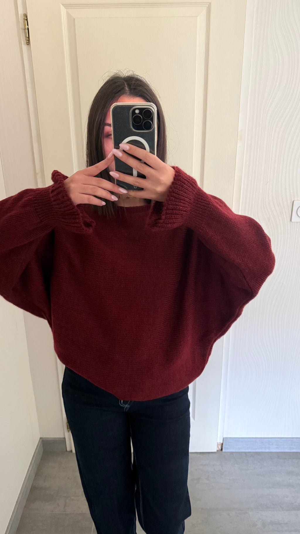 pull à manches plissée
