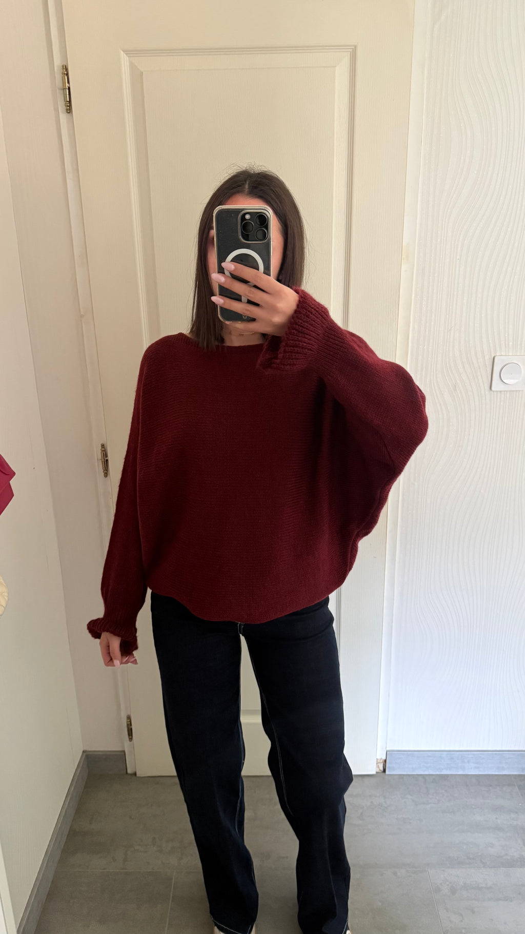 pull à manches plissée