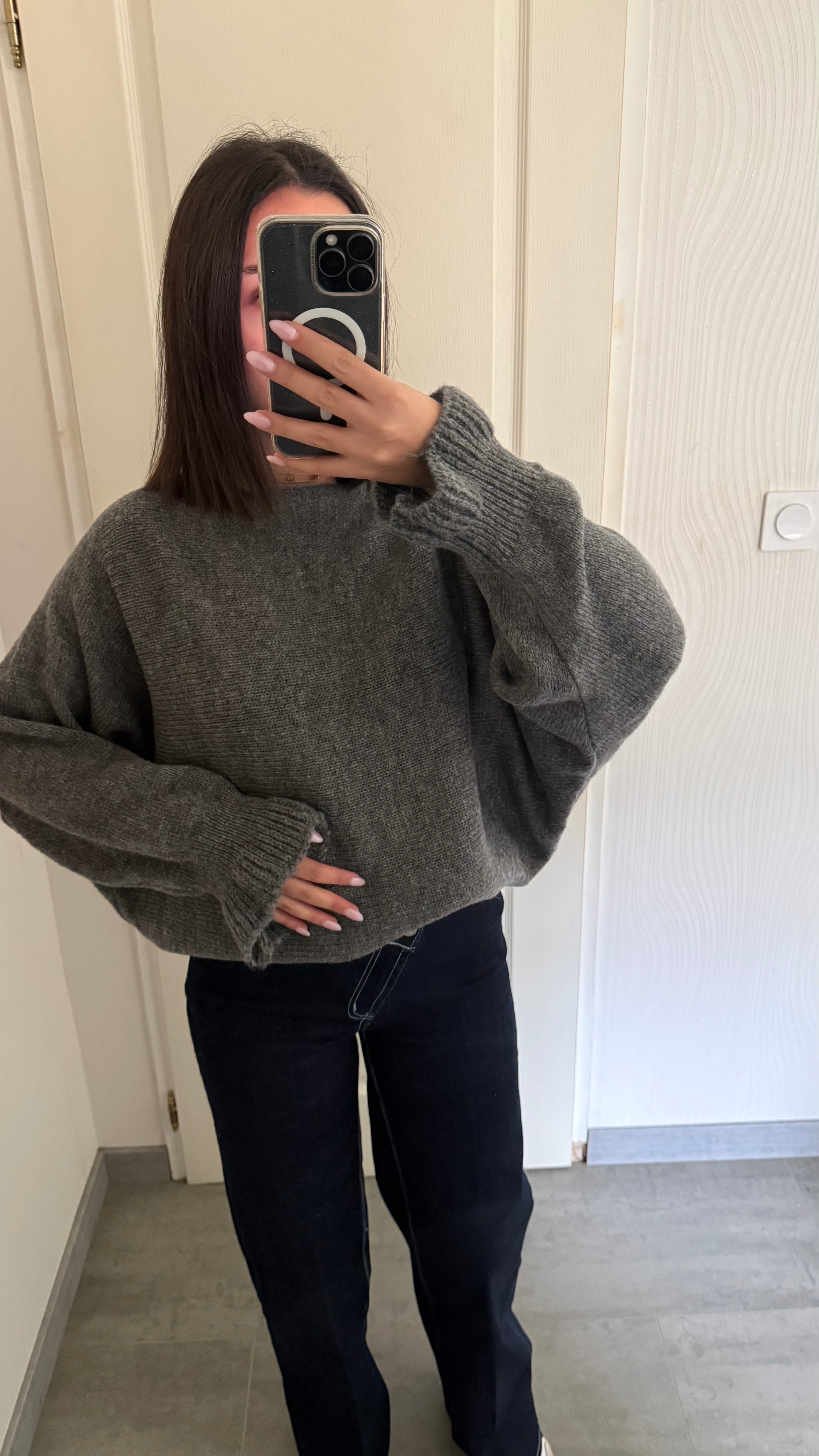 pull à manches plissée