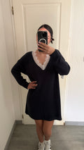 robe pull détails dentelle
