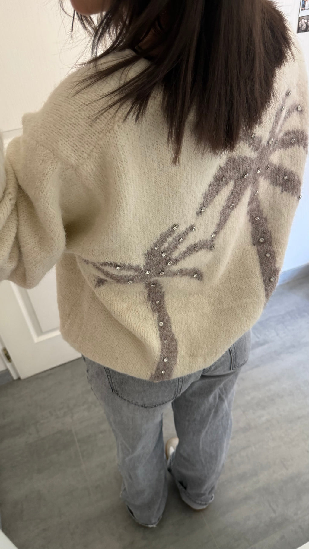 pull palmier strass